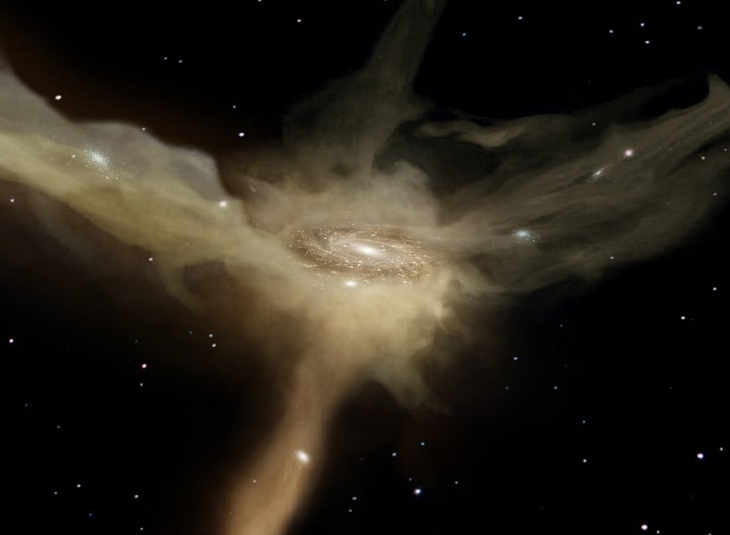 MHONGOOSE begins to study the weak atomic gas that surrounds galaxies, key in their evolution