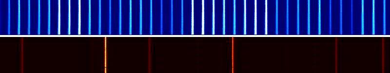 Espectro de peinde de luz vs. neón